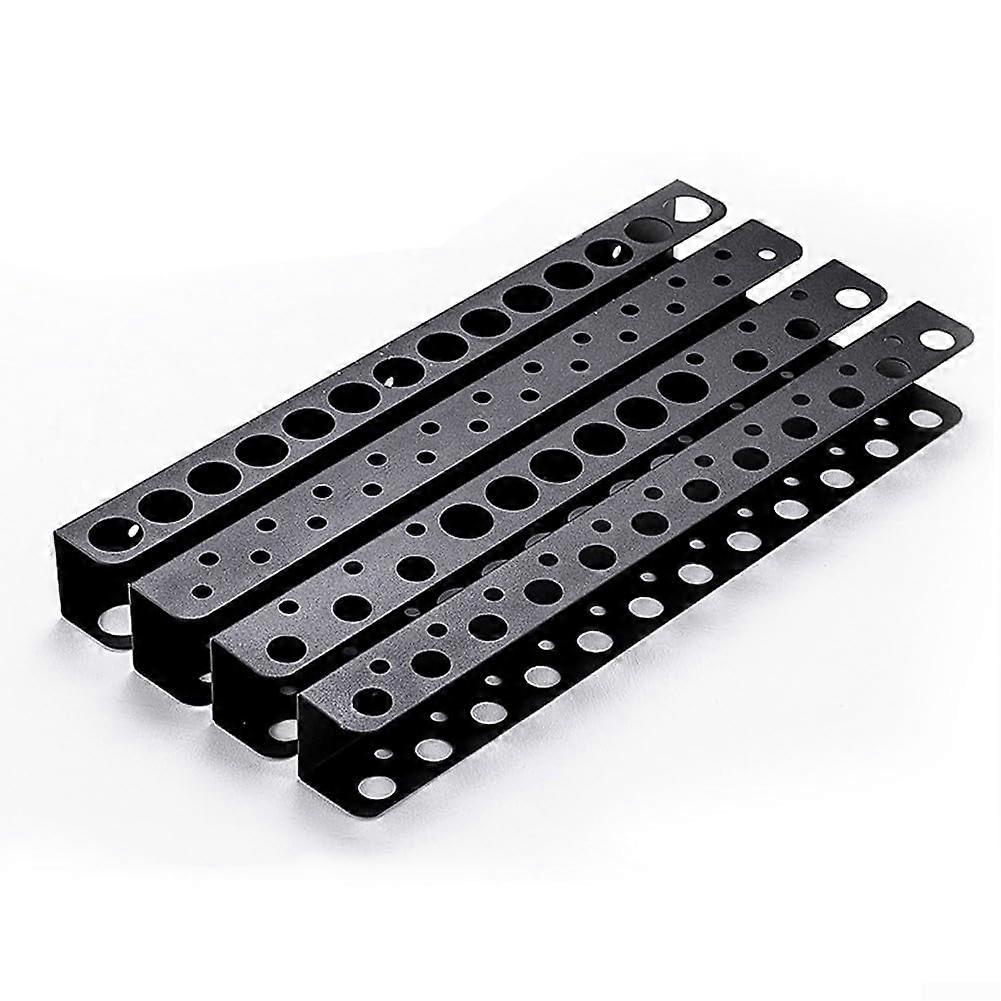Screwdriver Rack Wall-Mounted Storage Shelf, 2-Pack, Black Steel, 23 Holes, 32 x 5 x 4 cm, Tool Organizer for Garage and Workshop