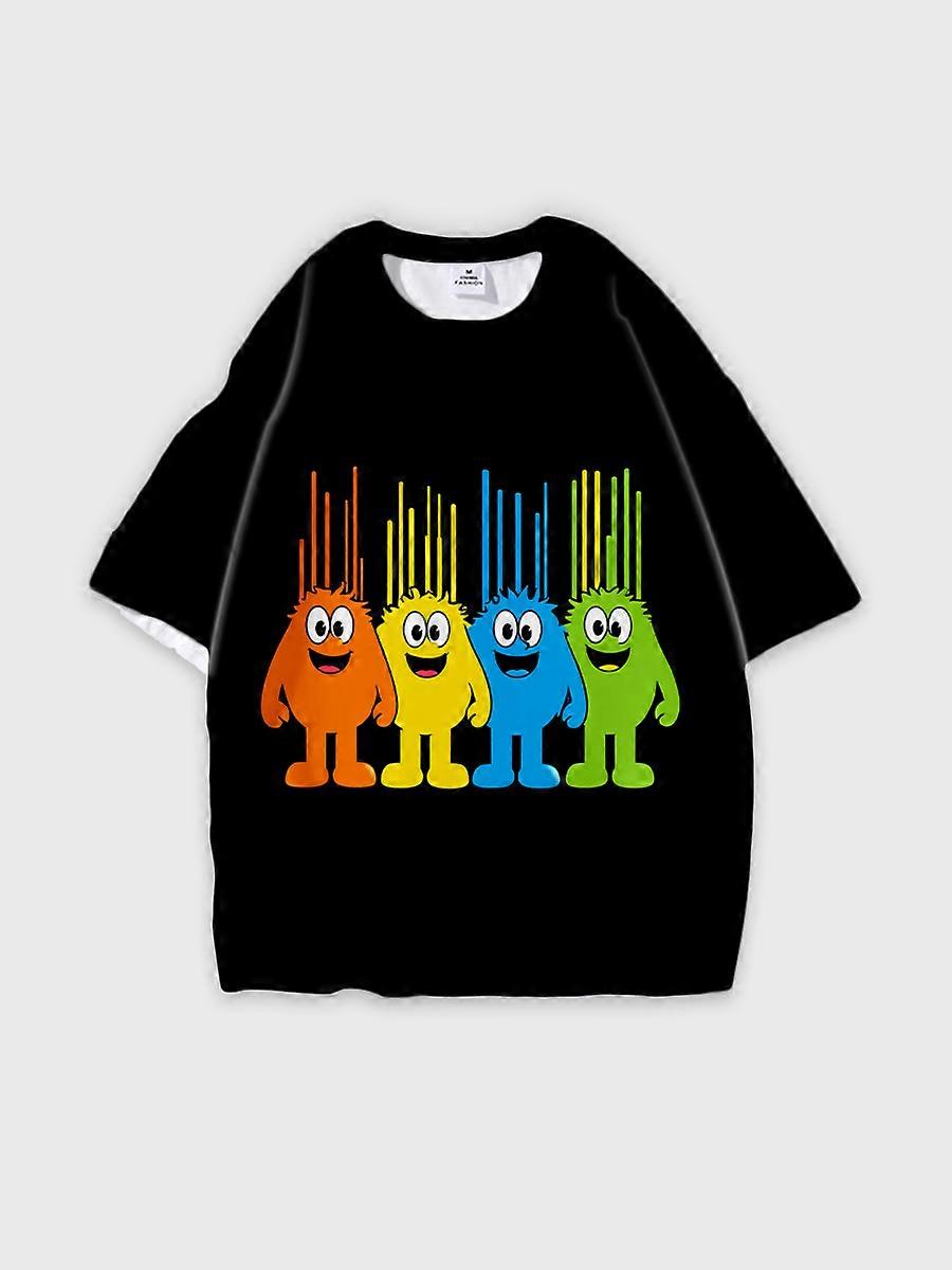 T-shirt round neck Pattern loose short sleeve N3189