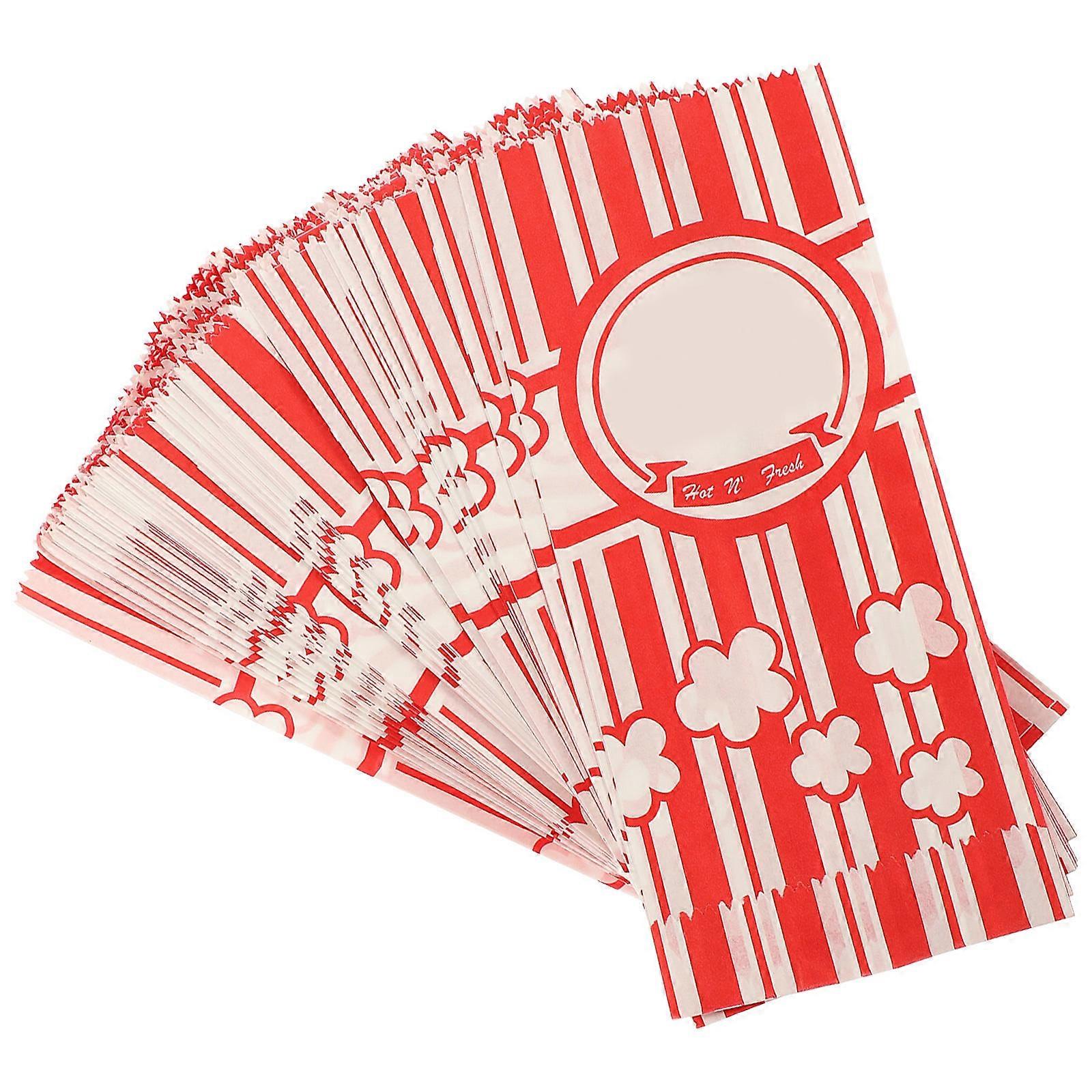 100pcs Grease Proof Popcorn Bags, Portable Snack Paper Holders for Parties, Movie Nights, Events – Creative Design for Easy Storage, Ideal for