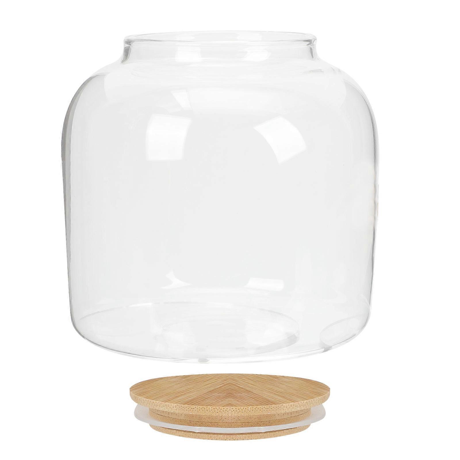 Airtight Glass Jar with Bamboo Lid for Home Use MultiFunctional Storage Transparent Design 1 Count