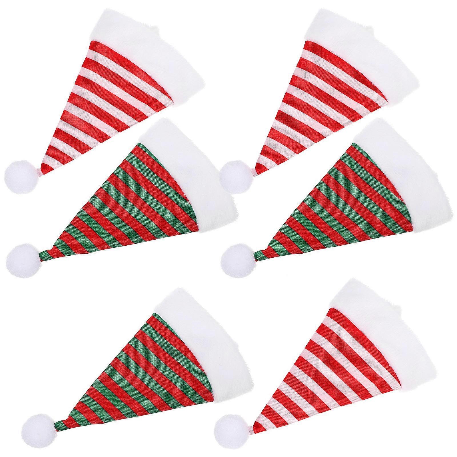 Assorted Color Mini Beanie Hats for Christmas Tree Decoration 6Pcs Fun Photo Props