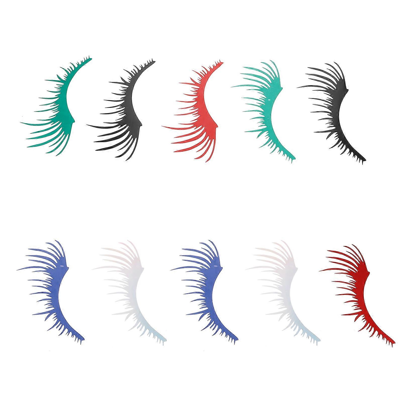 Car Eye Lashes Headlight Eyelashes Stickers Reflective Waterproof Outdoor Driving Eyebrow Shape 5 Pairs