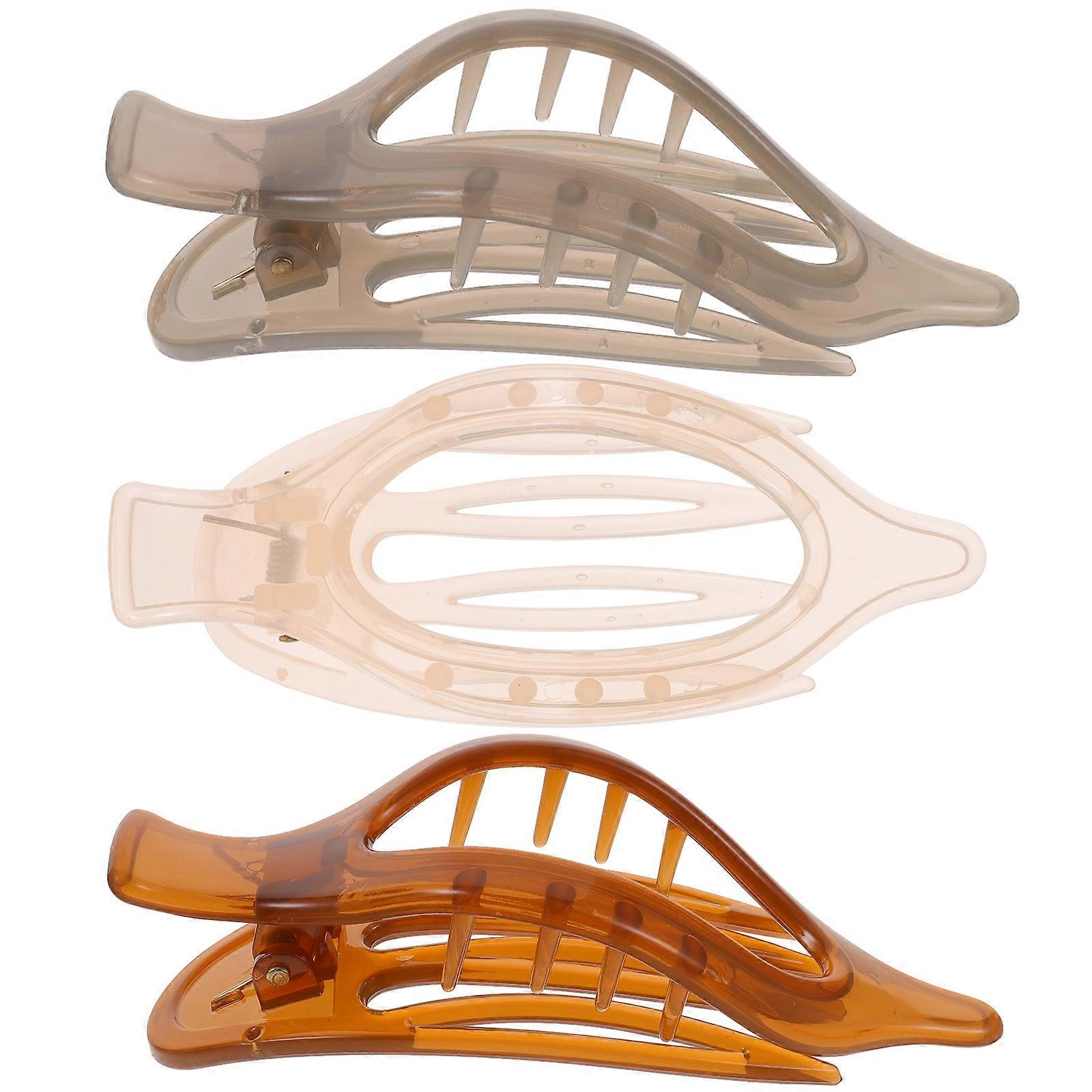3pcs Elegant Transparent French Hair Clips Jelly Color Barrettes Styling Sectioning Comfortable Unique Design All Hair Types Occasions