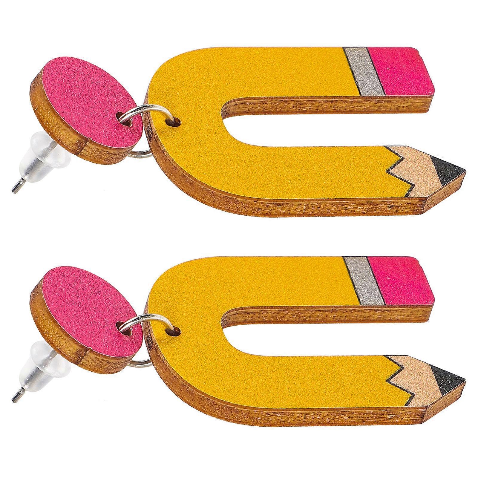 Here's a polished and engaging product description based on your input:

 

**1 Pair Chic Wooden Teacher Earrings for Women – Creative Geometric