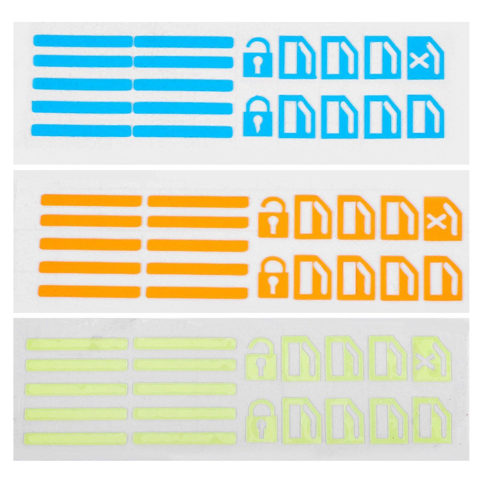 3 Sheets Car Window Button Stickers Stickers Glowing Button Decals Car Accessories