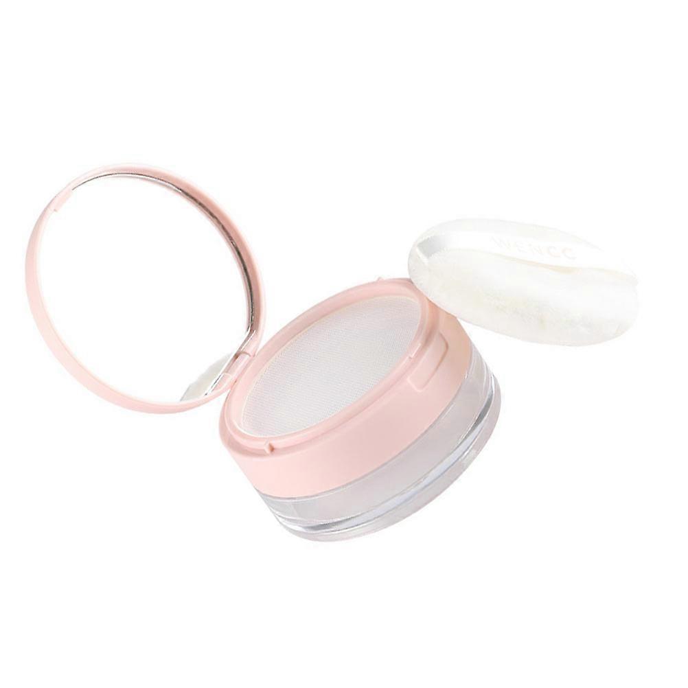 Loose Powder Container With Puff Reusable Face Powder Jar Compact Refillable For Beauty Salon 1Set