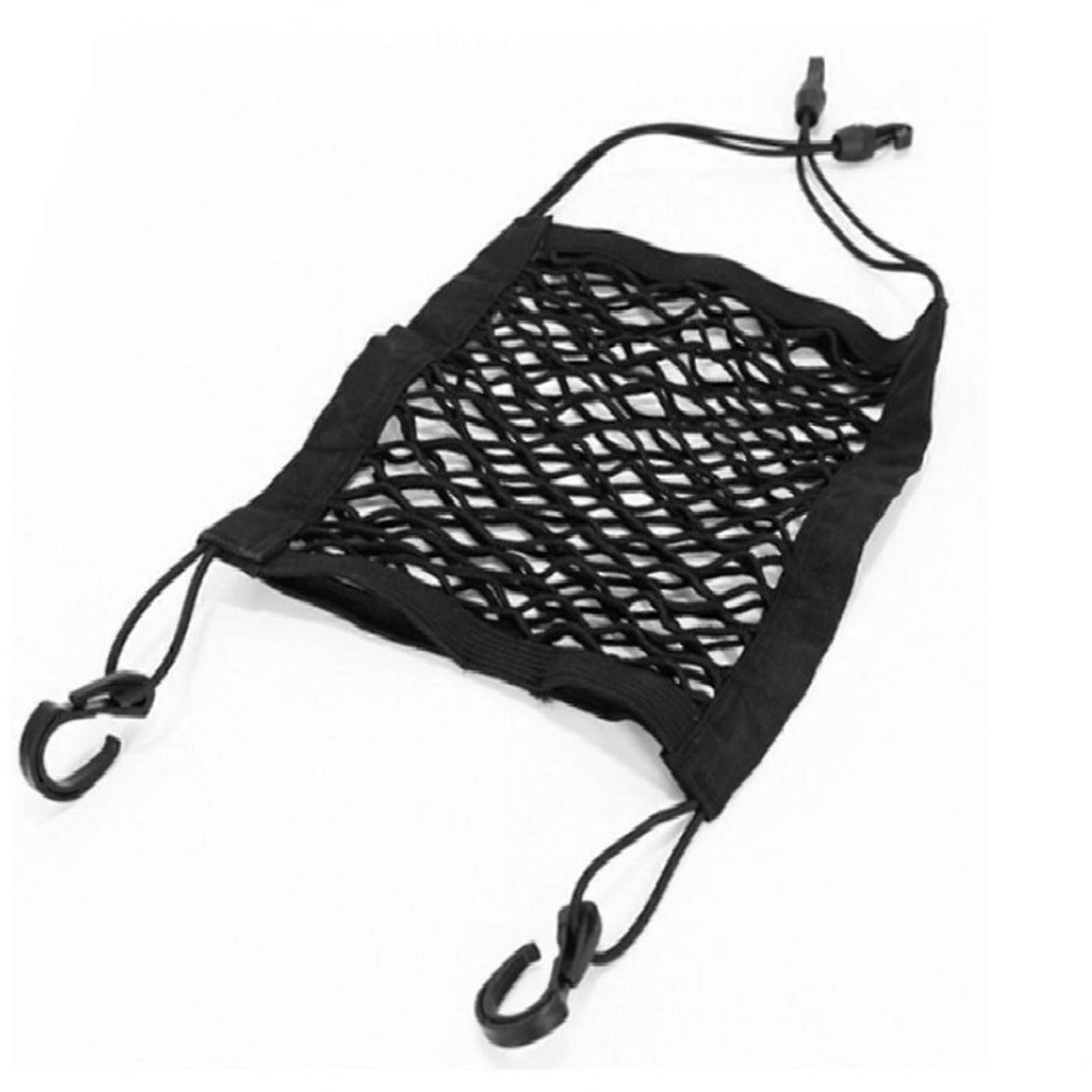 2-Layer Elastic Back Seat Barrier Net Bag Holder Storage Organizer for Vehicles SUV