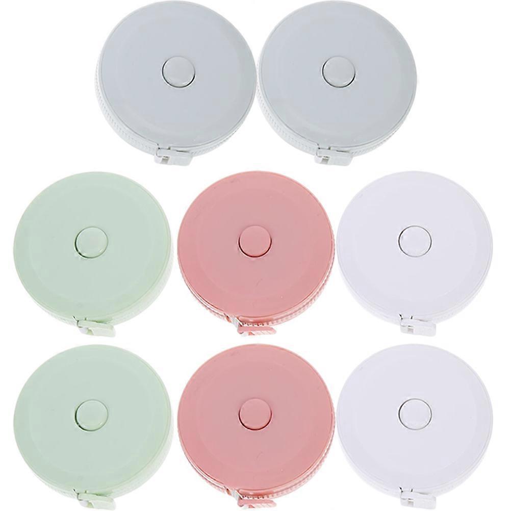 Mini Tape Measure 8Pcs Automatic Retractable Measuring Tool For Sewing Crafts Practical Assorted Color ABS