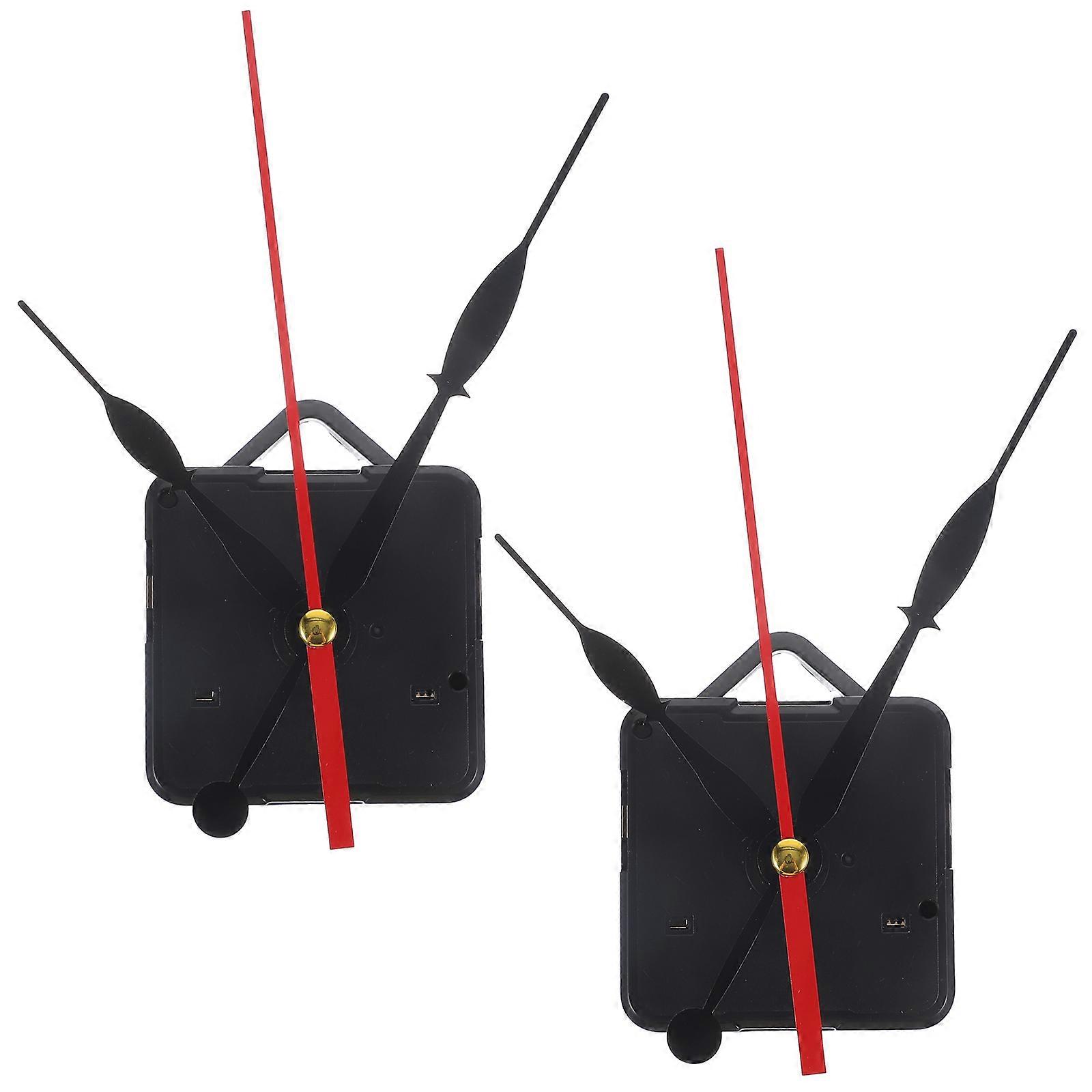 DIY Clock Movement Kit with Plastic Mechanism for Replacement Black Color Fits Various Scenes 2 Sets