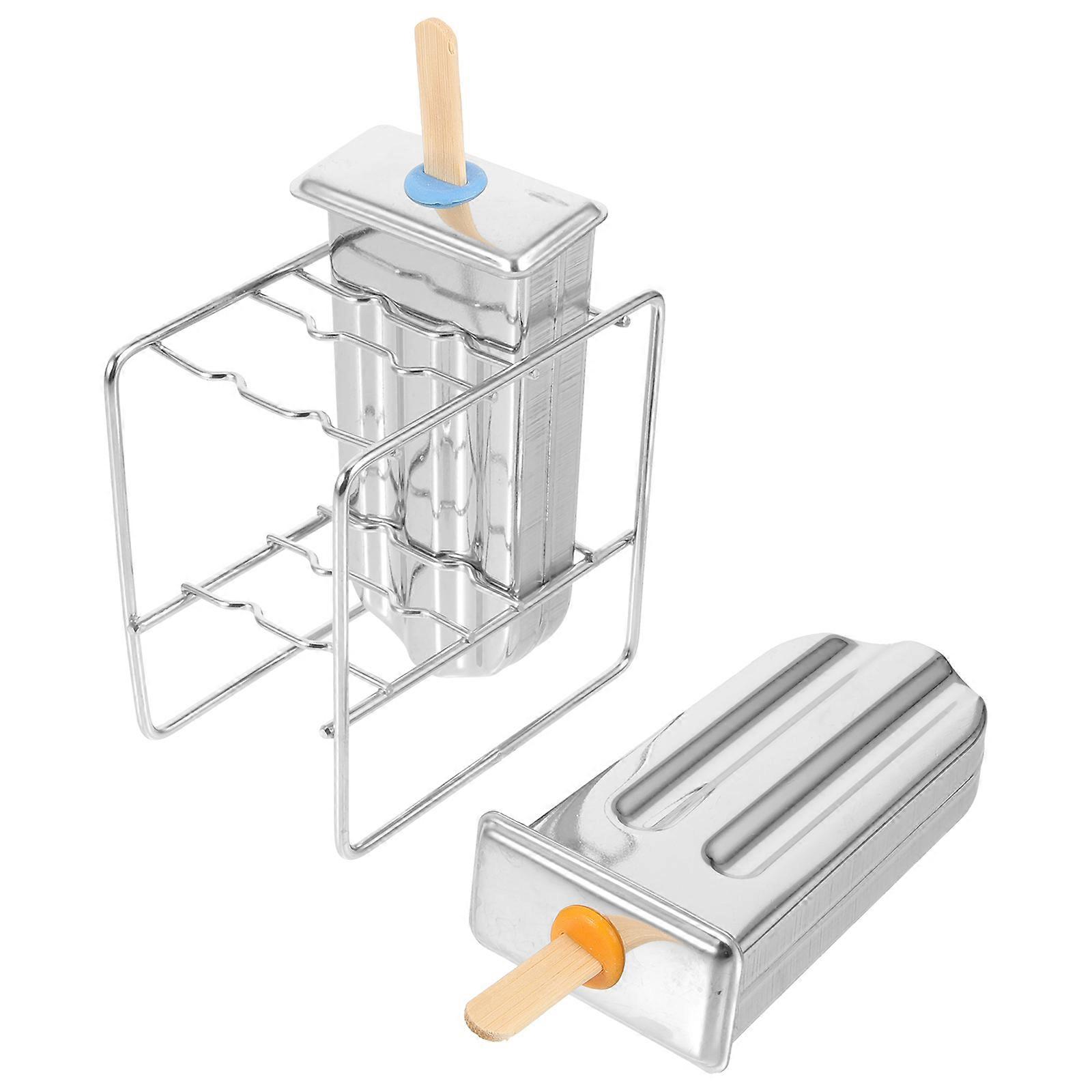 Stainless Steel Ice Cream Mould for Homemade Popsicles Easy to Use Fun Popsicle Maker Silver 6 Count