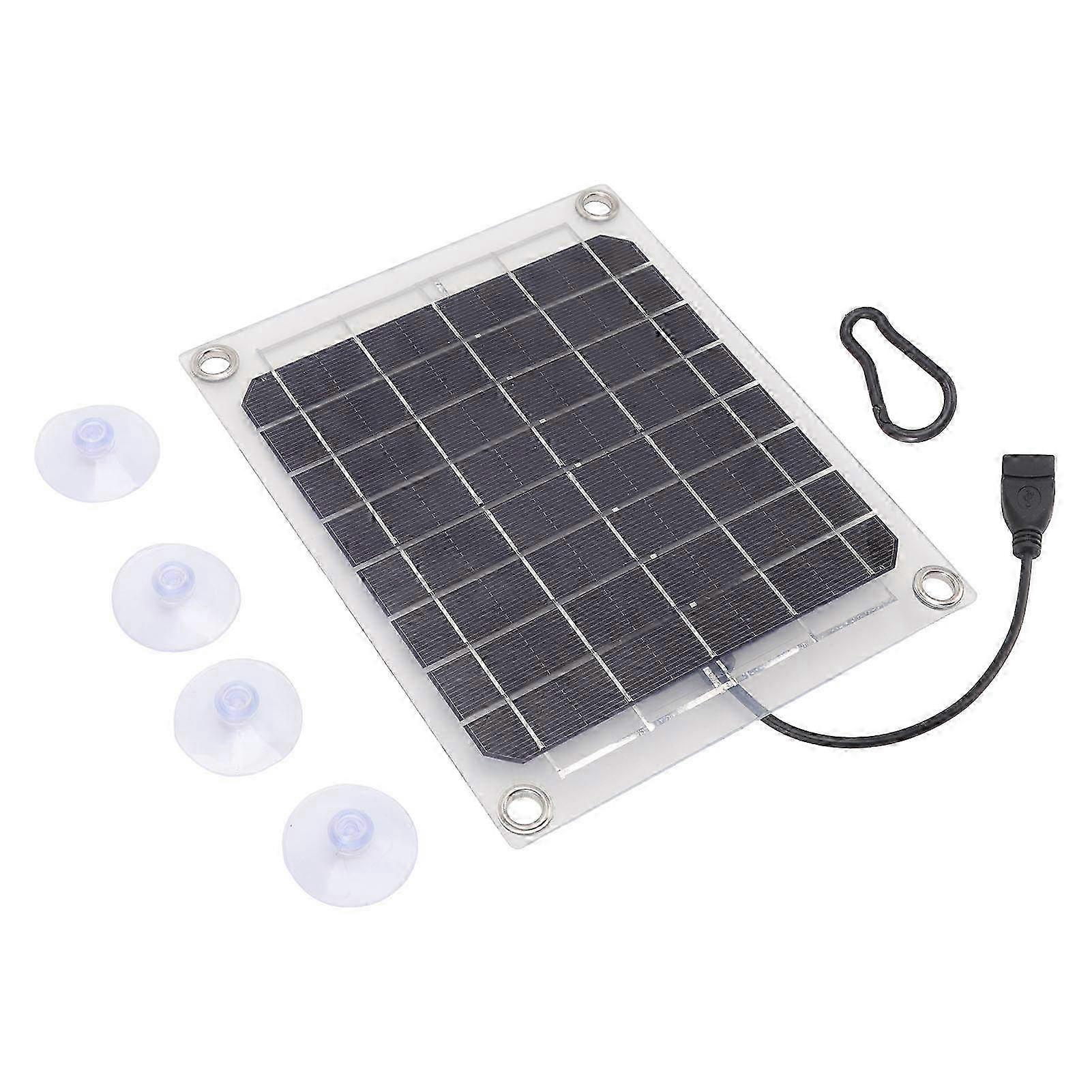 10W Solar Panel with USB Output - Transparent Double-Sided Design for Efficient Power Generation Ideal for Outdoor Travel