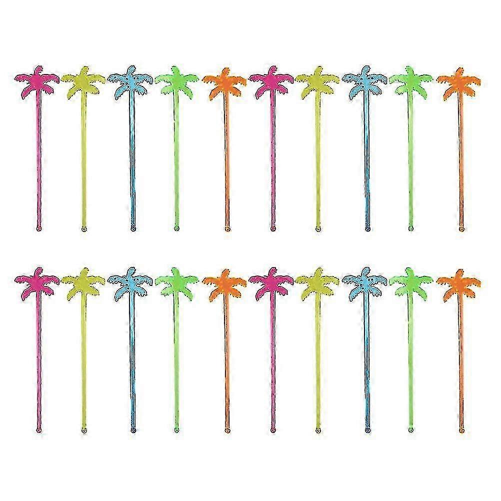 150 Pcs Palm Tree Cute Fruit Juice & Cocktail Stirrers