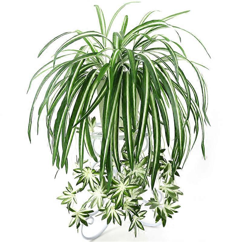 65cm 5 Heads Artificial Wall Plant Hanging Chlorophytum Green PVC Plants Artificial Flower Artificial Leaves Garden Home Decor