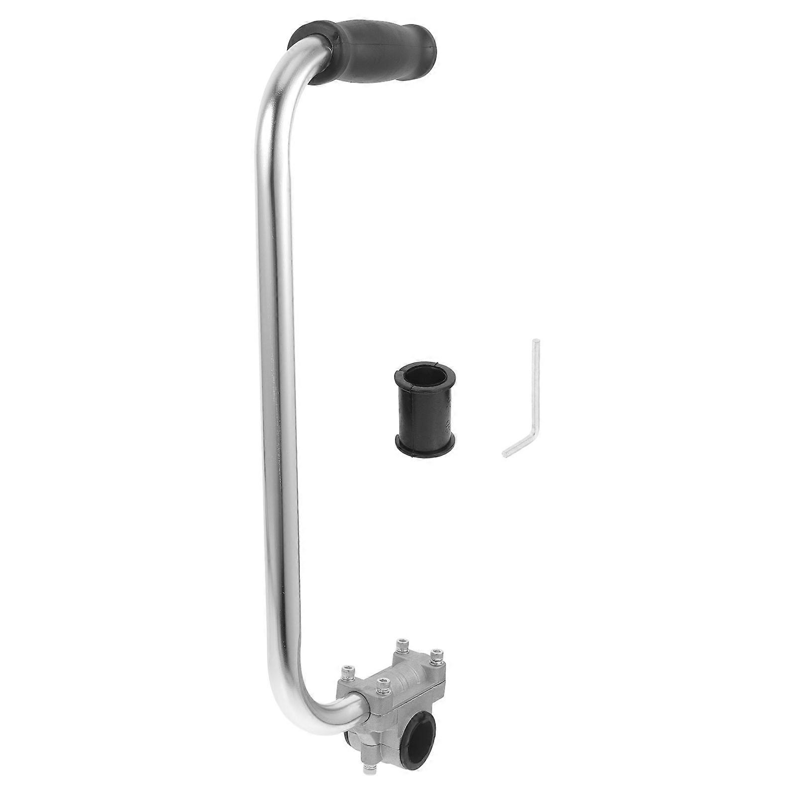 Ergonomic Trimmer Handle Extension for Lawn Mower Made of Aluminum Alloy Silver Color Lightweight and Portable 7.8 Inches