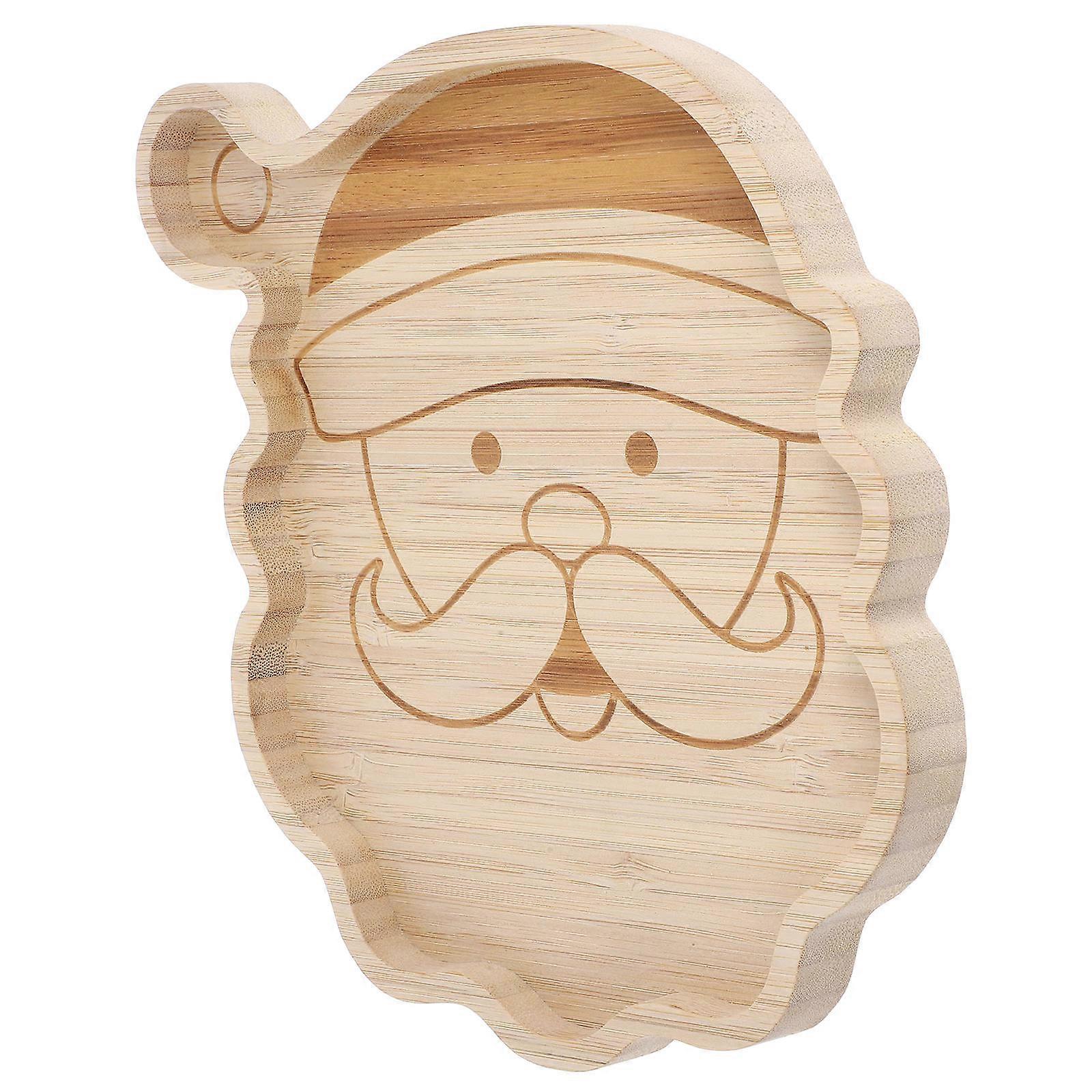 Rustic Farmhouse Santa Clause Shaped Wooden Tray Serving Platter Perfect for Christmas Home Users 1Pack