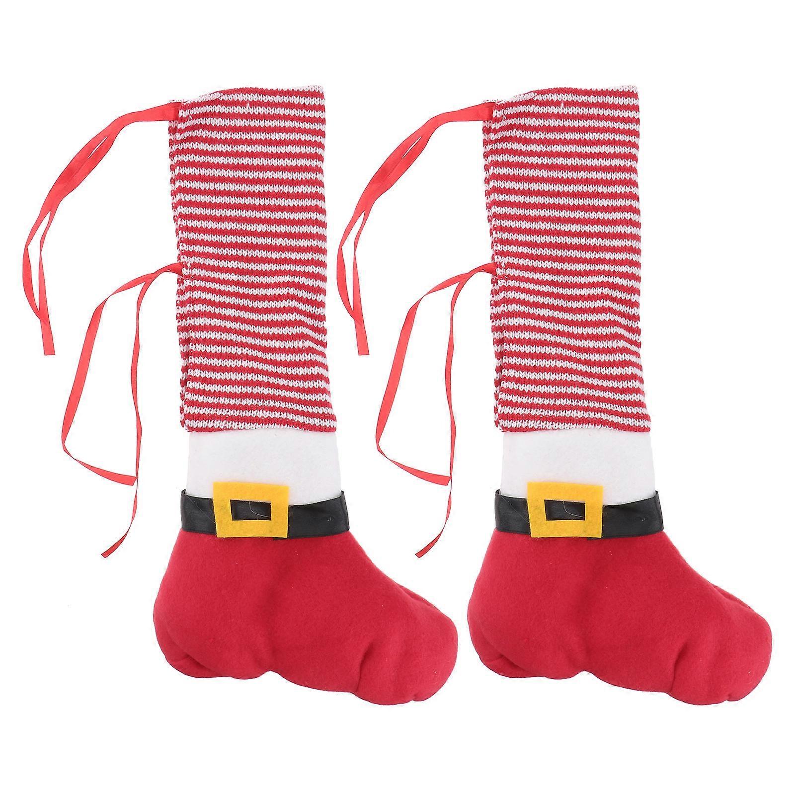 Table and Chair Leg Decor with Elf Shoes, Add Charm to Your Christmas Setup