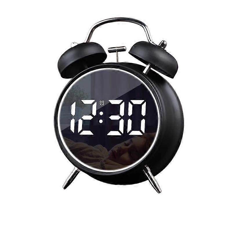 12/24H LED Screen Alarm Clock Loud Metal Clock