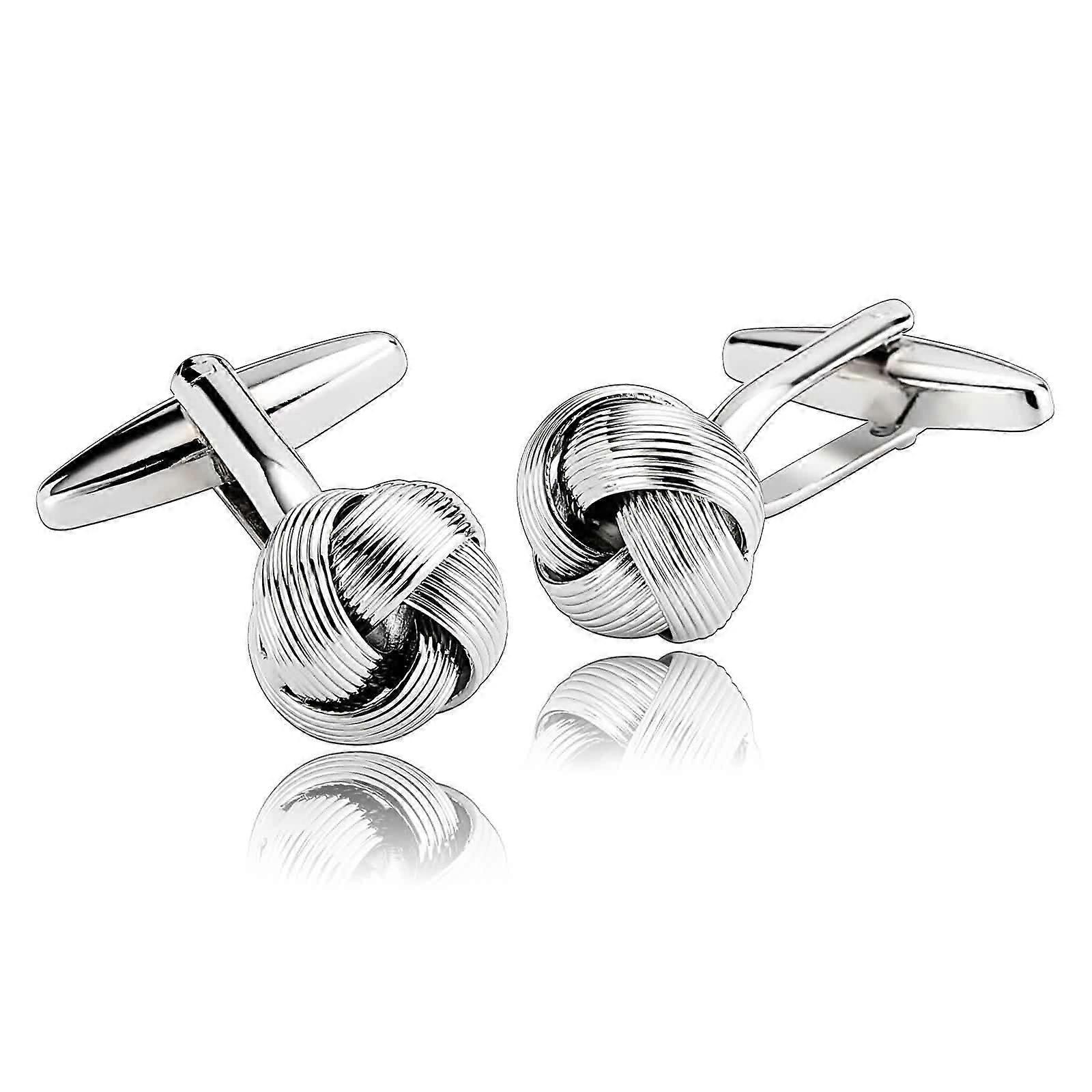Silver Cufflinks for Men, Flower Tuxedo Cufflinks Gift, 1.2 x 1.2 cm, No Gemstone