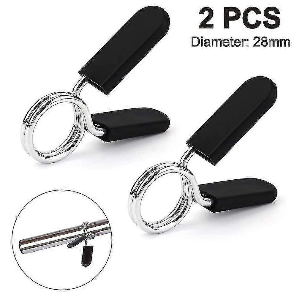 Barbell Spring Collars, 28mm, 1 Pair, Rubber Handles