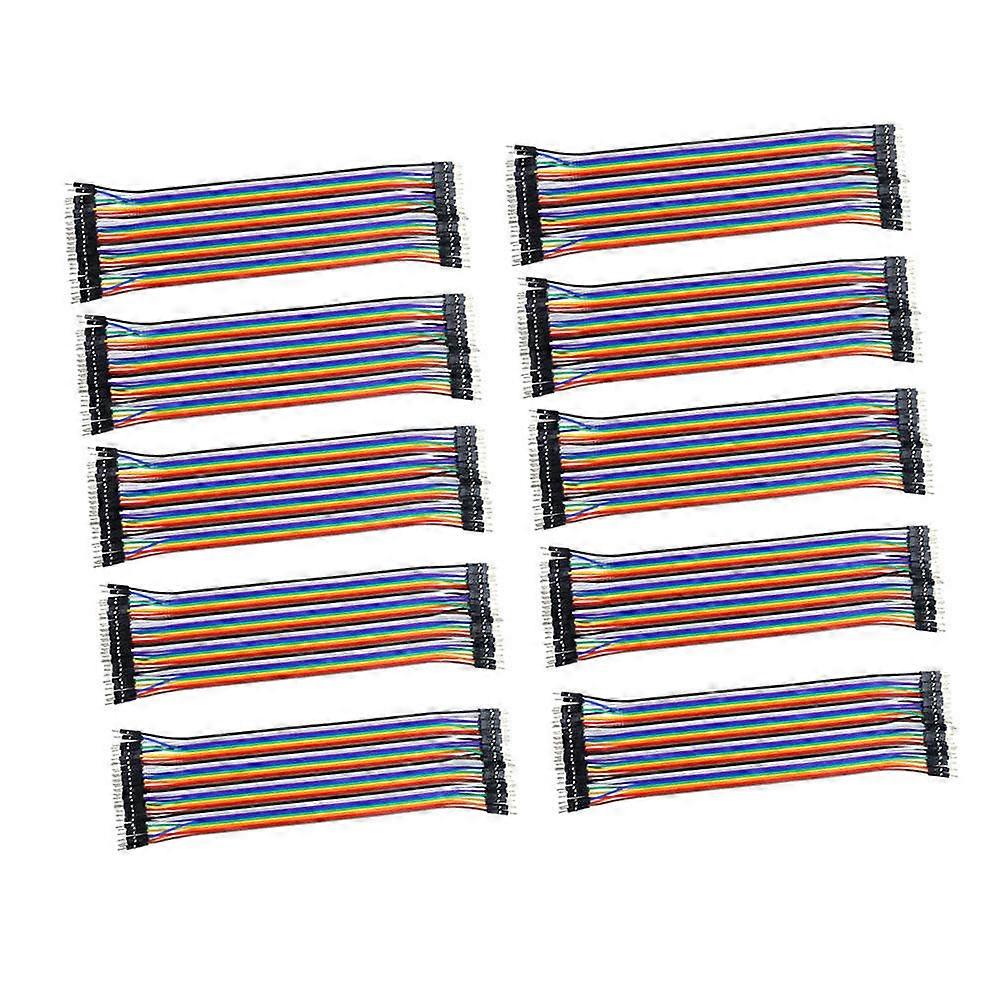 Jumper Wires Ribbon 10 stk hann til mannlige breadboard ledninger assortert farge prototyping for elektronikk entusiaster