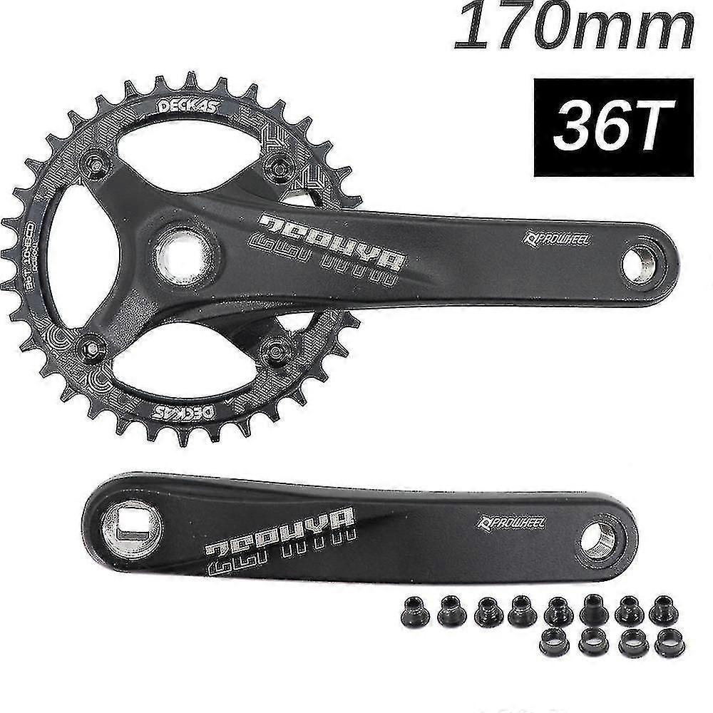 Prowheel MTB Crankset - Square Hole 104BCD 170/175mm With Deckas Chainring, 30T-40T, 1x/2x Speeds