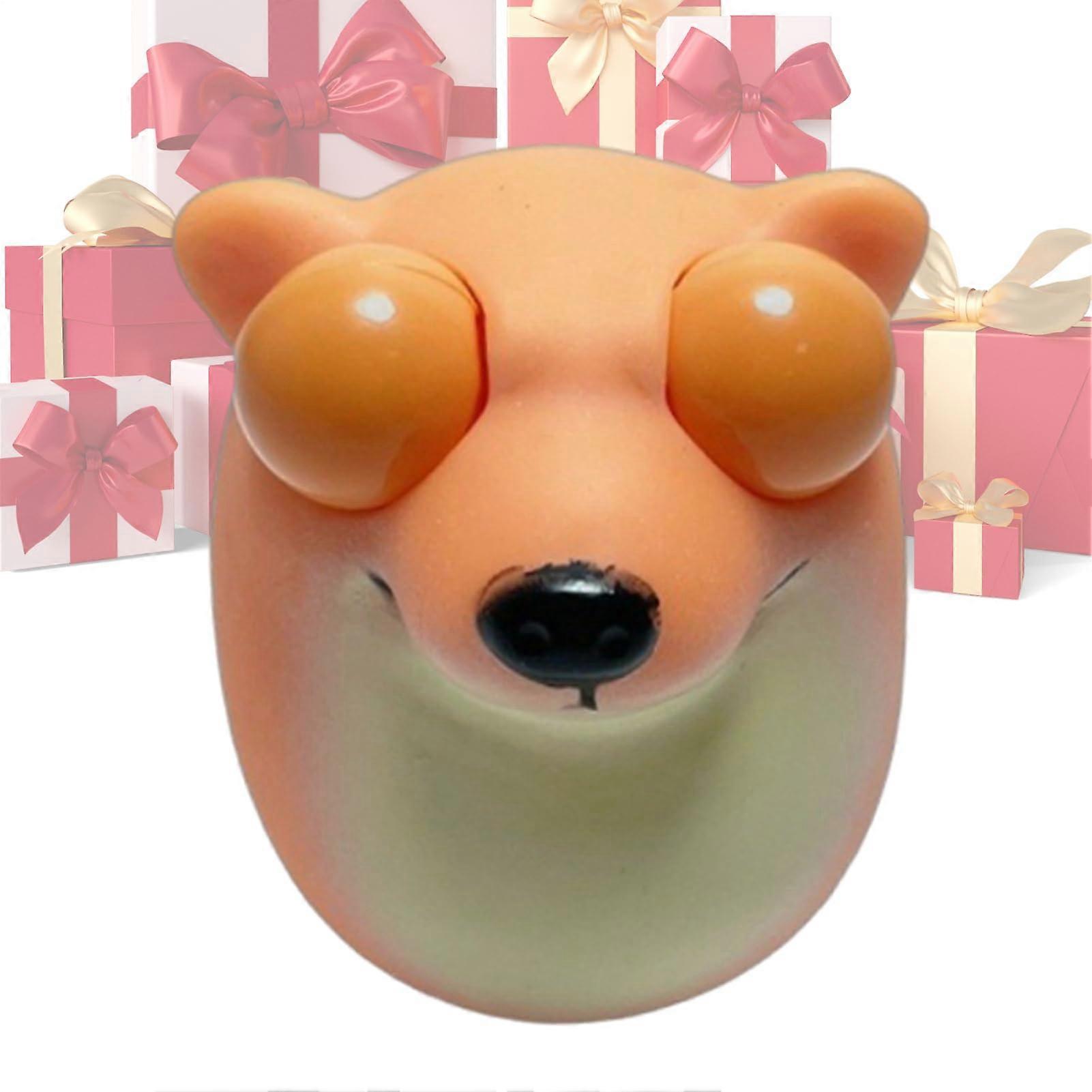 Toy press for kids – Car with throwing function Powered car Funny dog press model with eyes Elastic squeeze toy, release for