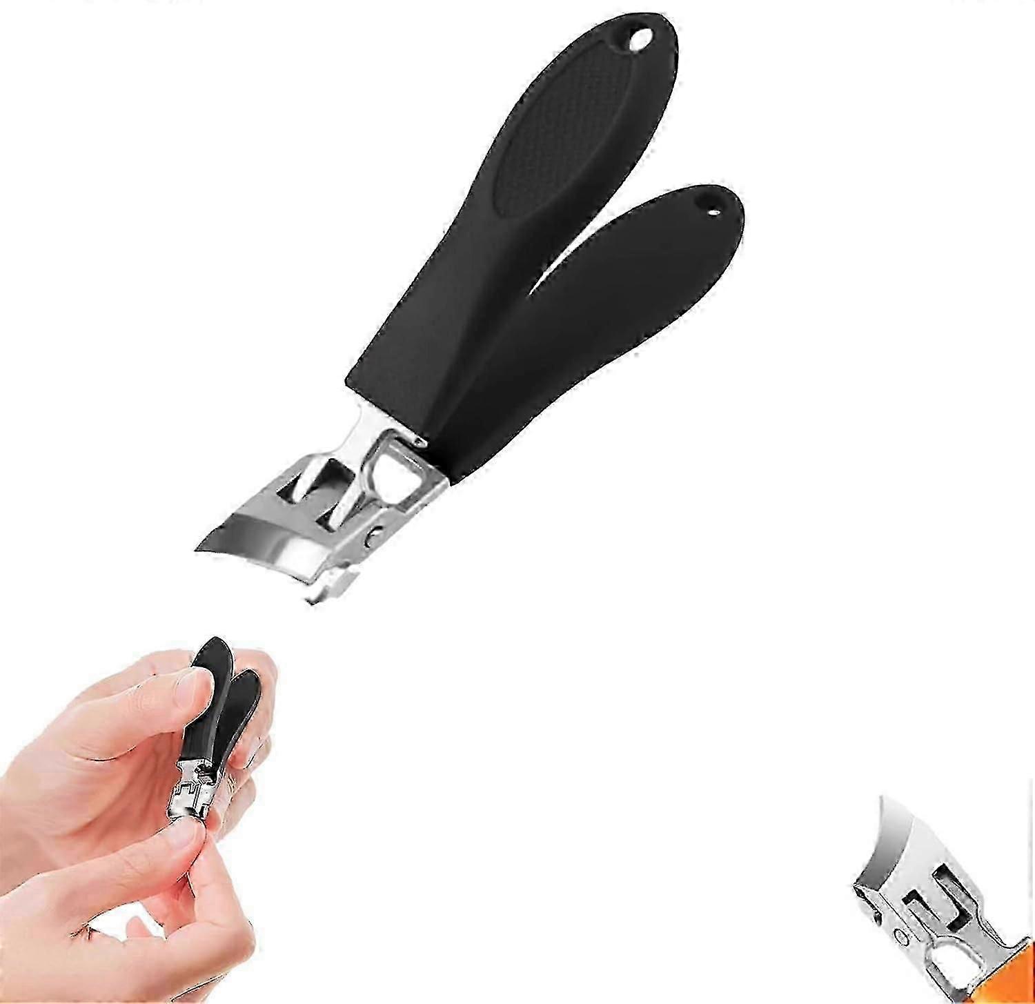 Angled Nail Clippers, Wide Jaw Opening Anti-splash Slanted Nail Clippers, Angled Nail Clippers, Ultra Sharp Stainless Steel Nail Clippers, Beveled Cur