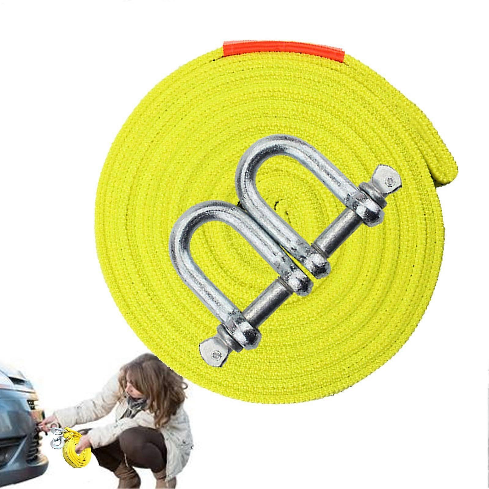 Nylon Tow Straps for Trucks - Heavy-Duty Recovery Straps with Hooks, Vehicle Towing and Securing Solutions