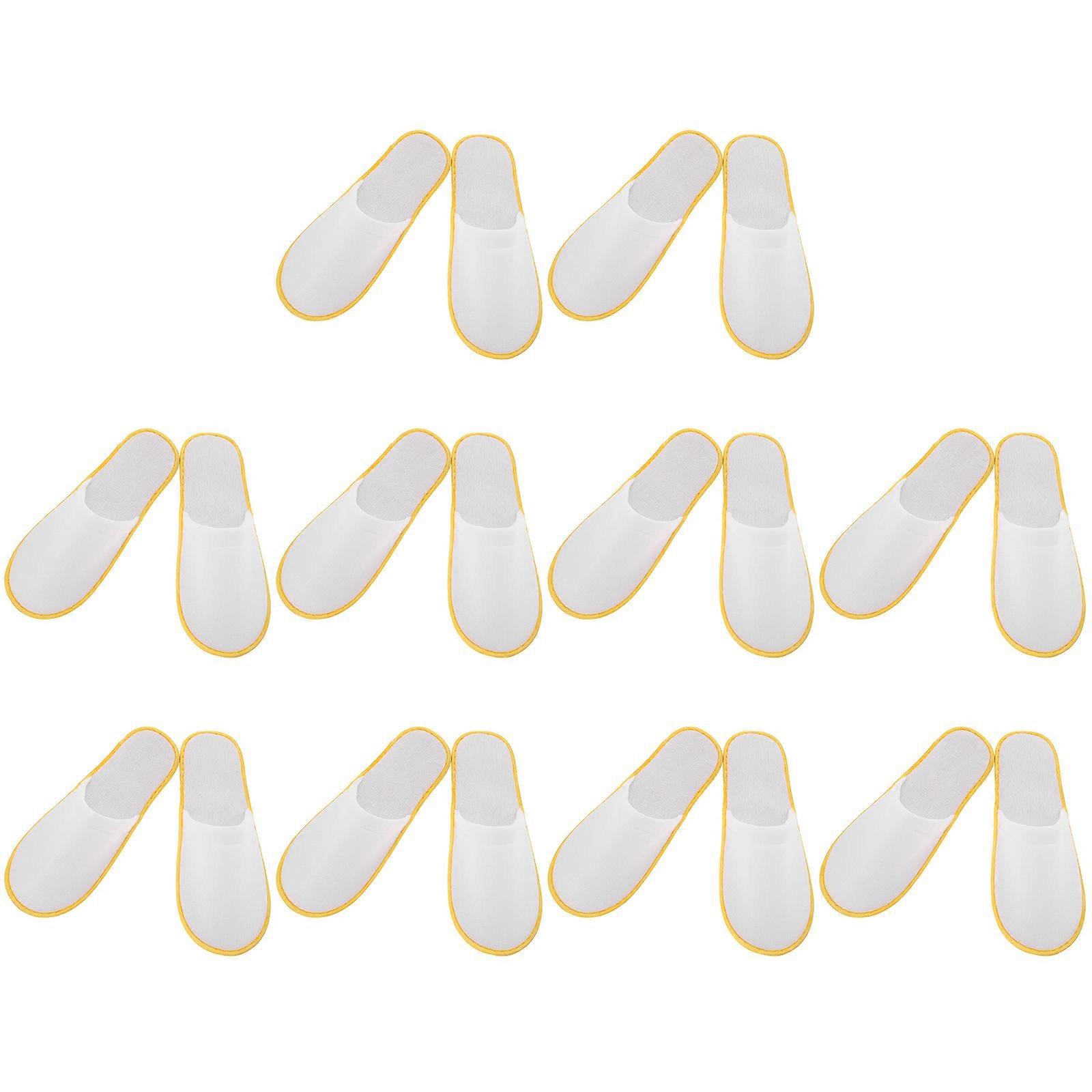 Yellow Disposable Slippers for Hotel Use Plush Material One Size Fits All