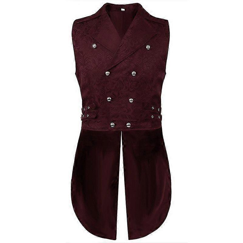 Chaleco Medieval Steampunk Chaleco Jacquard Renacimiento Sin Mangas