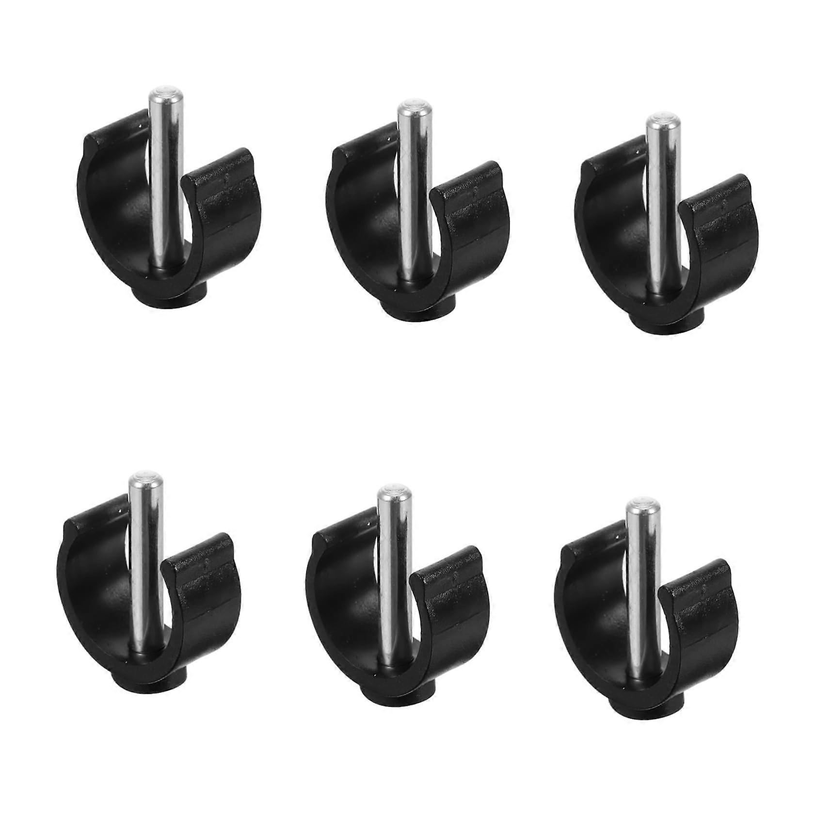 CShaped Cane Clips 6Piece Accessories for Crutches Walking Aids Durable Plastic Design Easy Attachment Removal for Seniors Mobility Aids