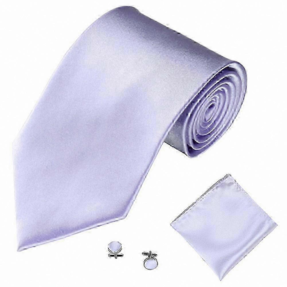 Solid Color Men's Suit with Tie Cufflinks Handkerchief Set Formal Tuxedo