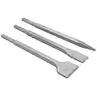 Chisel Set 3-Piece Sds-Plus:Spade Chisel ,Flat Chisel ,Point Chisel/Universally Applicable