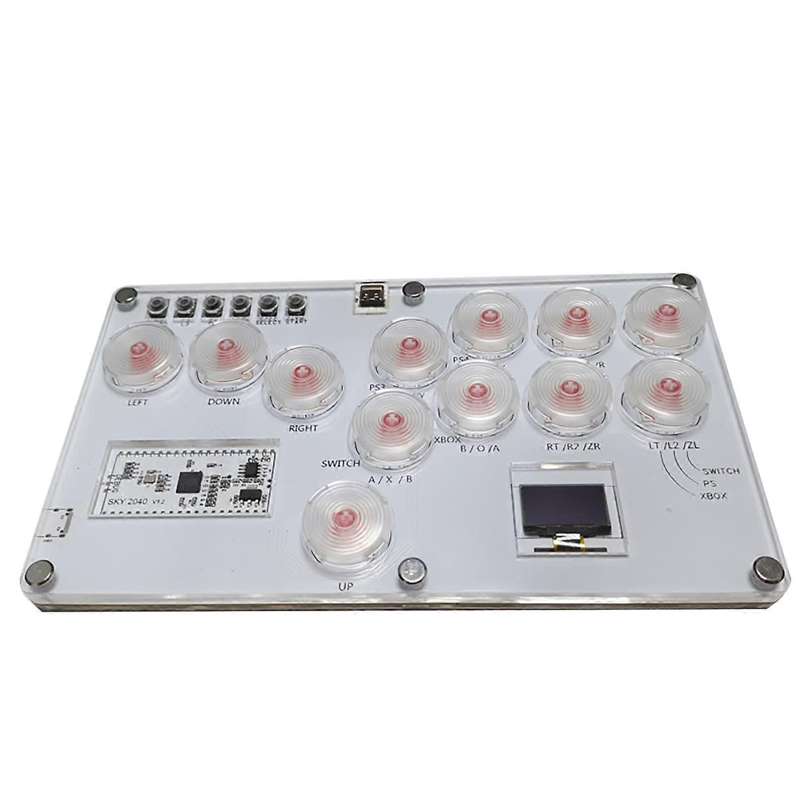 Arcade Stick 12 Keys AllButton Gamerfinger with Turbo Functions, Arcade Controller Street Fight for PC/ PS3/ PS4/ Switch White Ref: 4689