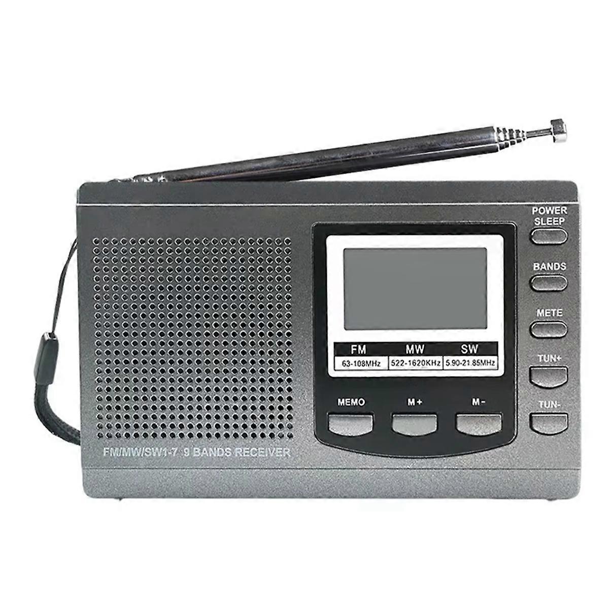 Tragbares Radio FM/MW/KW Radio Stereo Receiver Notfallradio,A