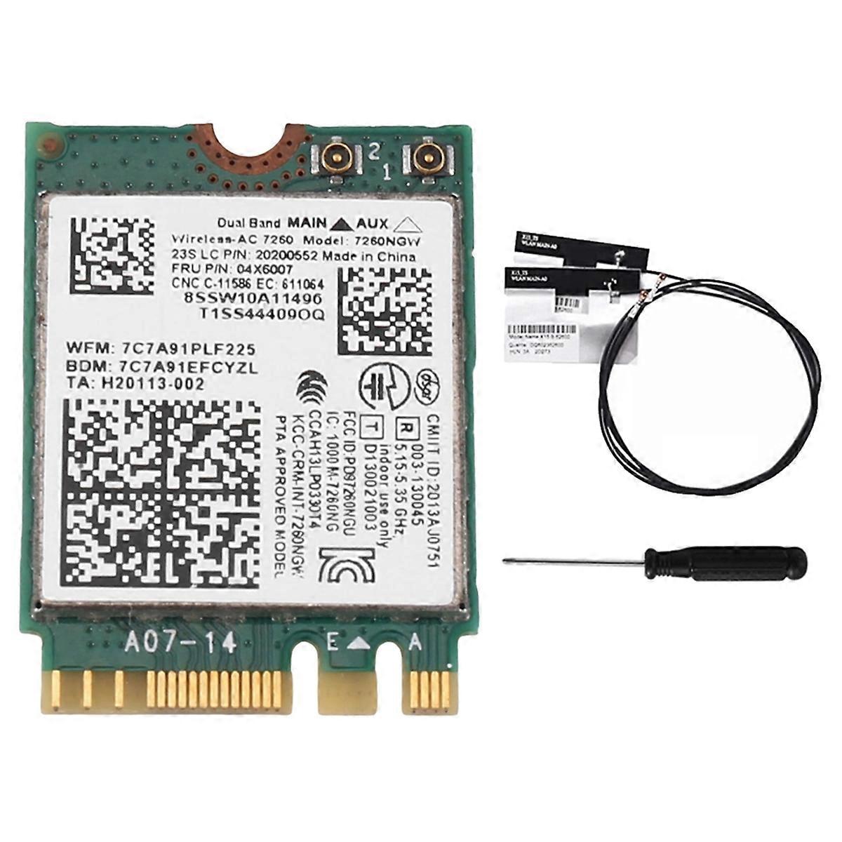 7260NGW 7260AC WiFi Card+Antenna 2.4G/5G BT4.0 for X250 X240