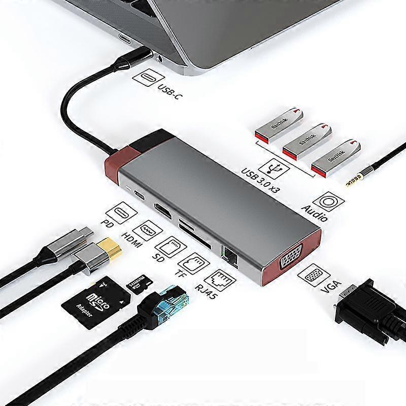 Metal Type-C Docking Station USB HUB BS10A