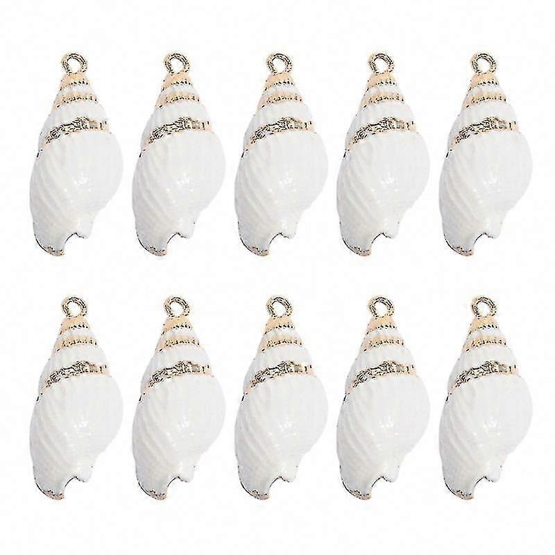 10pcs Gold-rim Conch Ornaments for Beach Decor