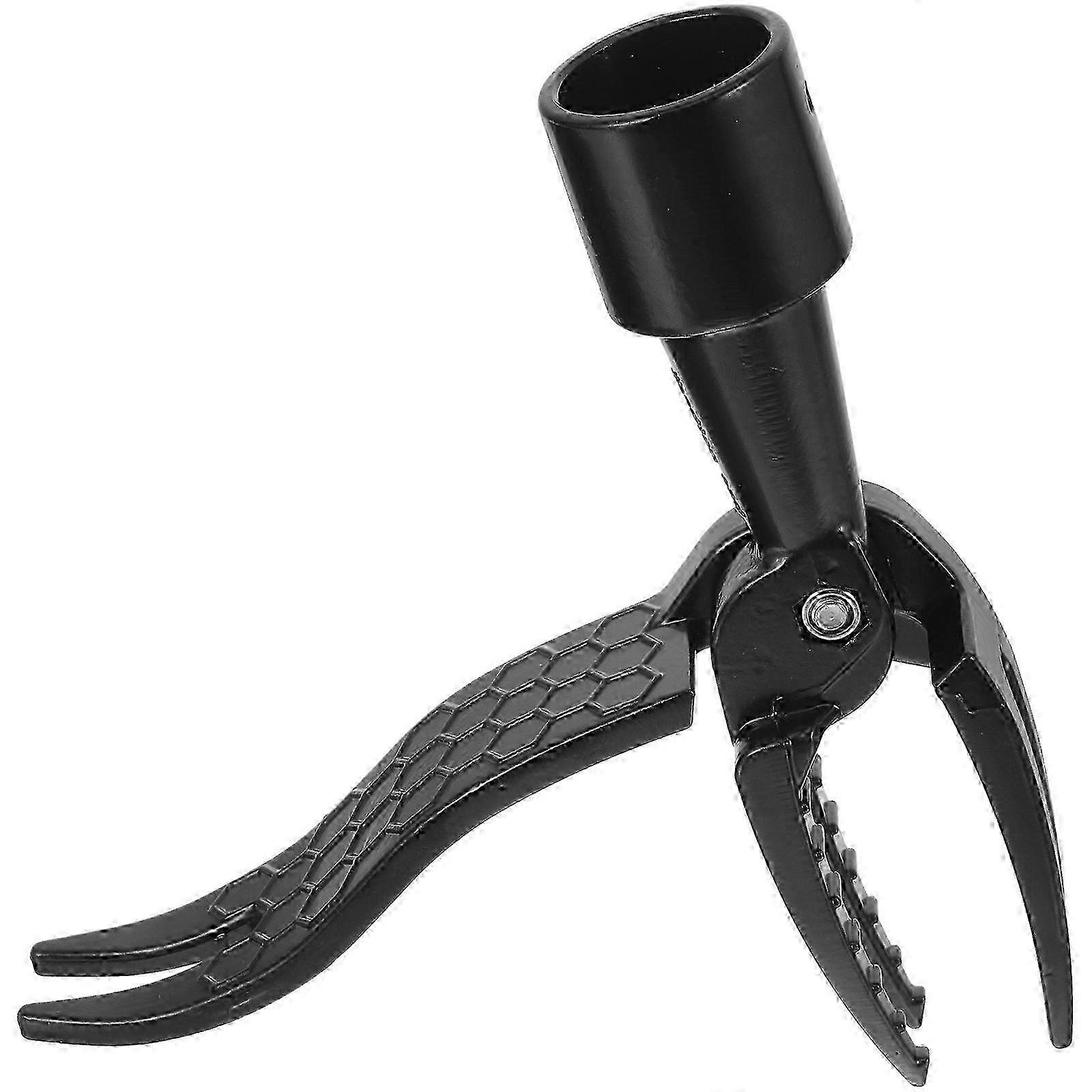 Manual Garden Weeding Tool with Root Remover and Soil Leveler, Black 19x17cm for Efficient Gardening