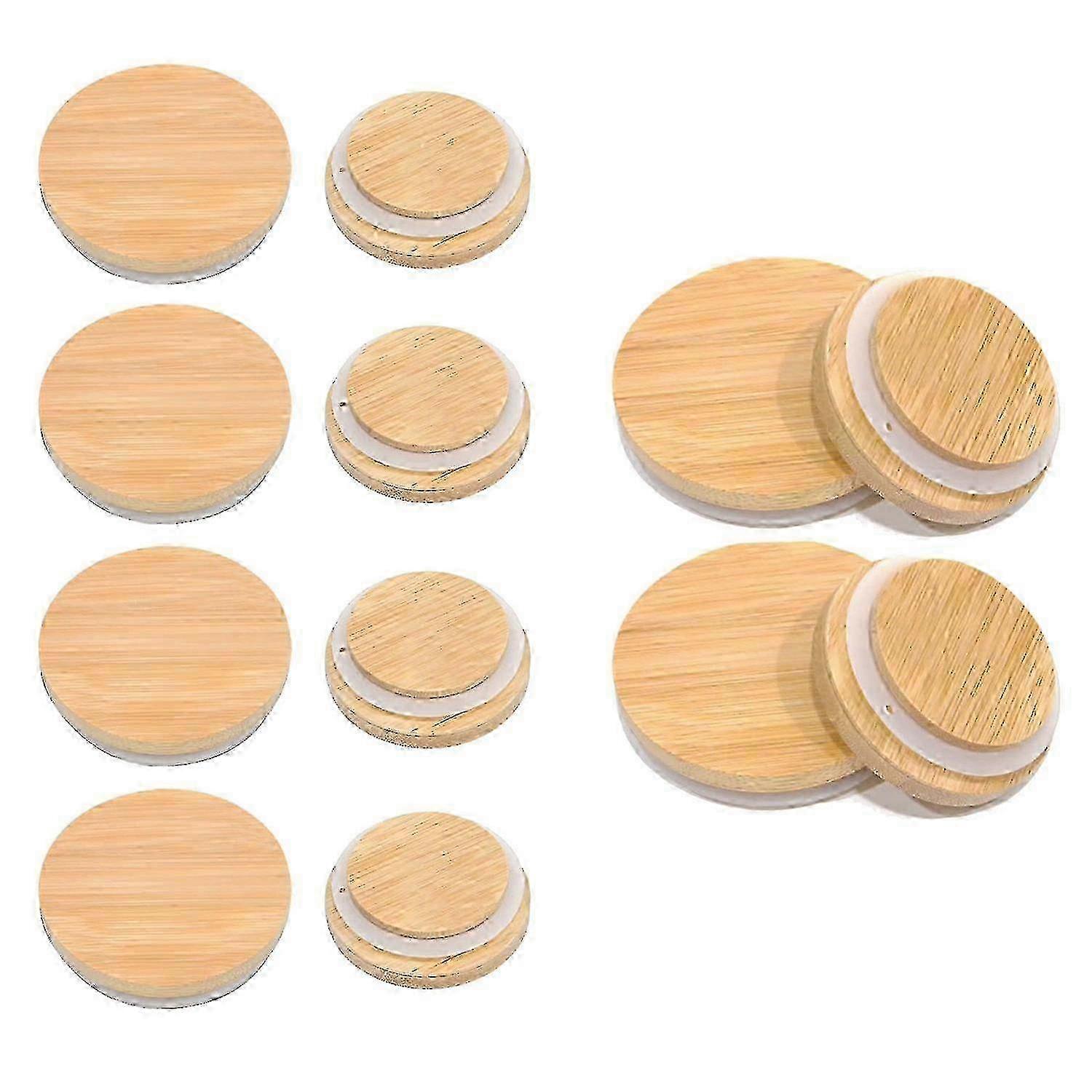 Bamboo Lids for Canning Jars - 6 Regular & 6 Wide Mouth Storage Lids