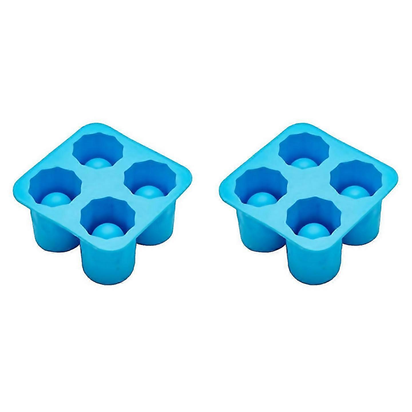 For 4 Cup Shape Silicone Mold Ice Mould Tray Blue