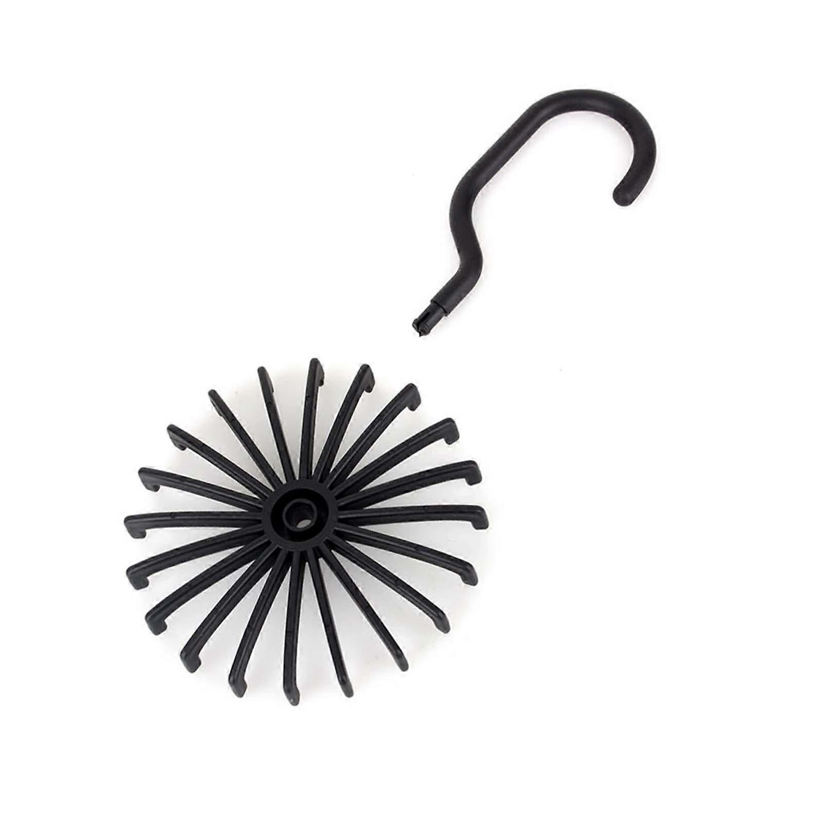 Adjustable Rotating Tie Rack Hanger 20 Hooks 11x0.5x12cm Black White