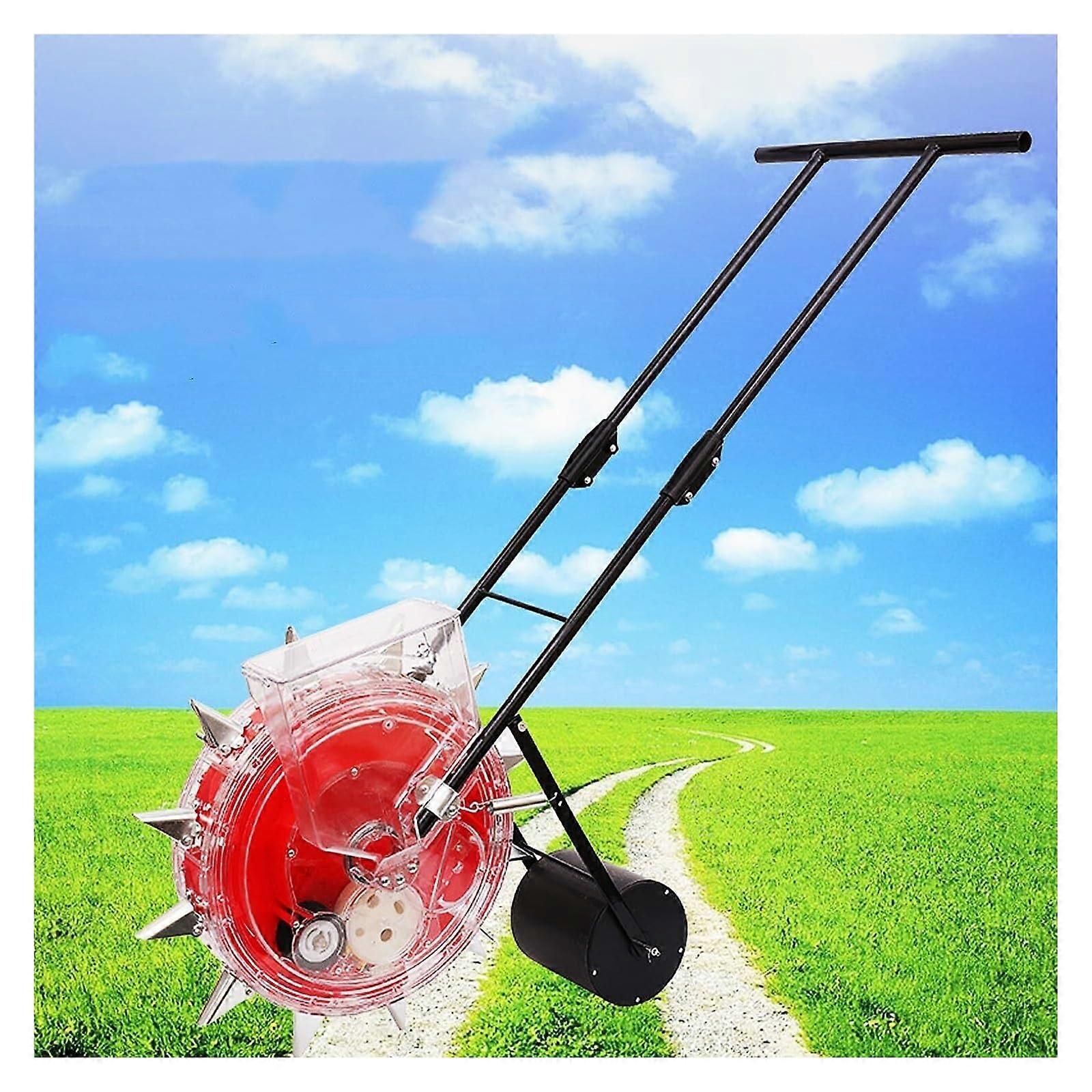Garden planter, Manual Seeder Planter HandPush Roller Seeding and Fertilizer Applicator, Row Planter Corn Planter Seeder Spreaders(6 Nozzles)