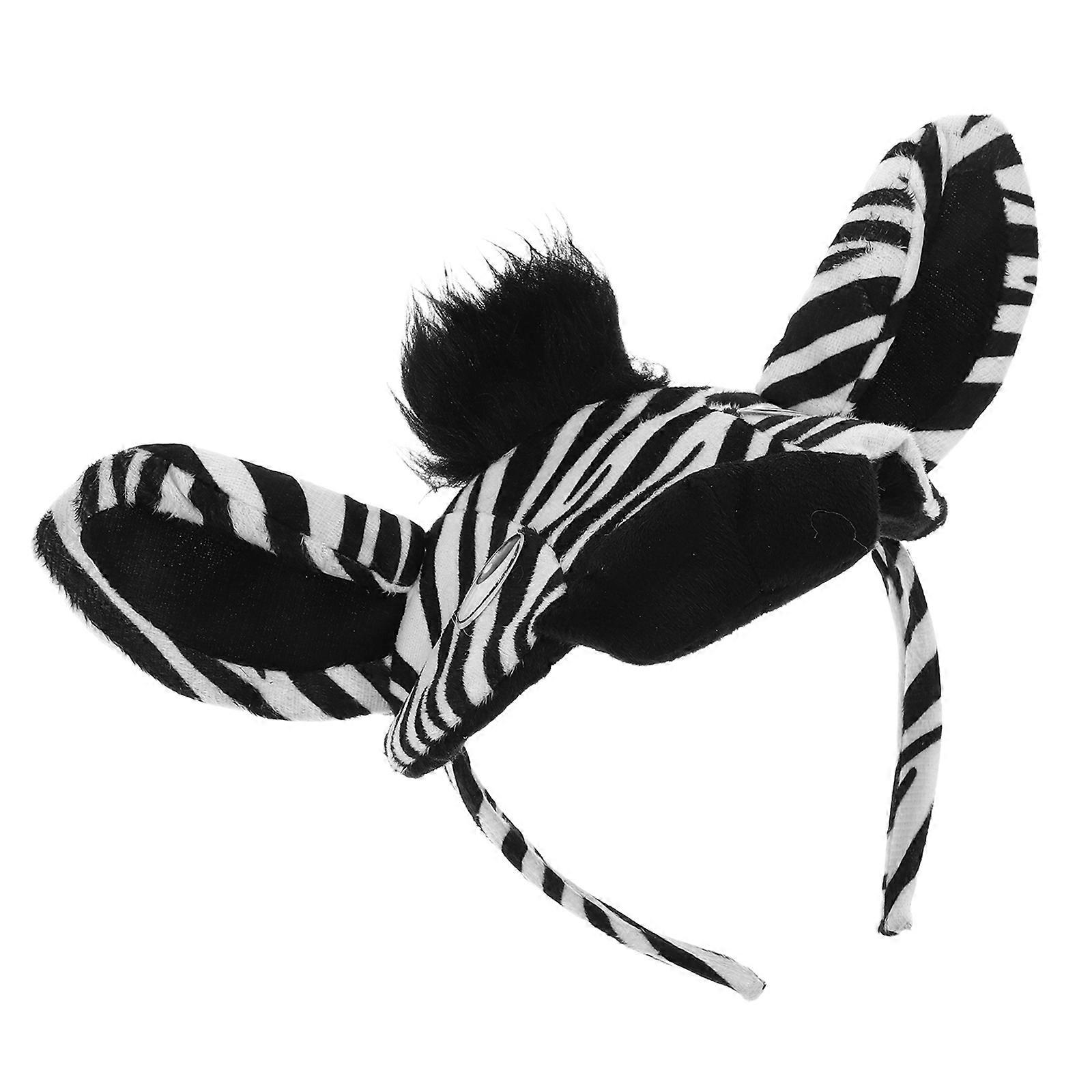 Cute Zebra Headband with 3D Cartoon Animal Design for Hair Decoration Multi Color Cloth and Foam Material One Size Fits All
