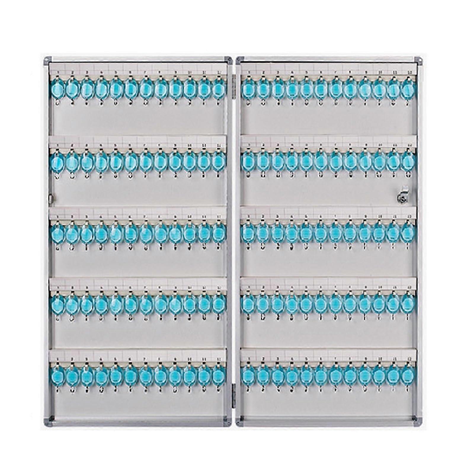 Wall Mounted Key Cabinet With Lock Aluminum Alloy Key Organizer 120 Keys 40x78x6 cm Key Tags For School