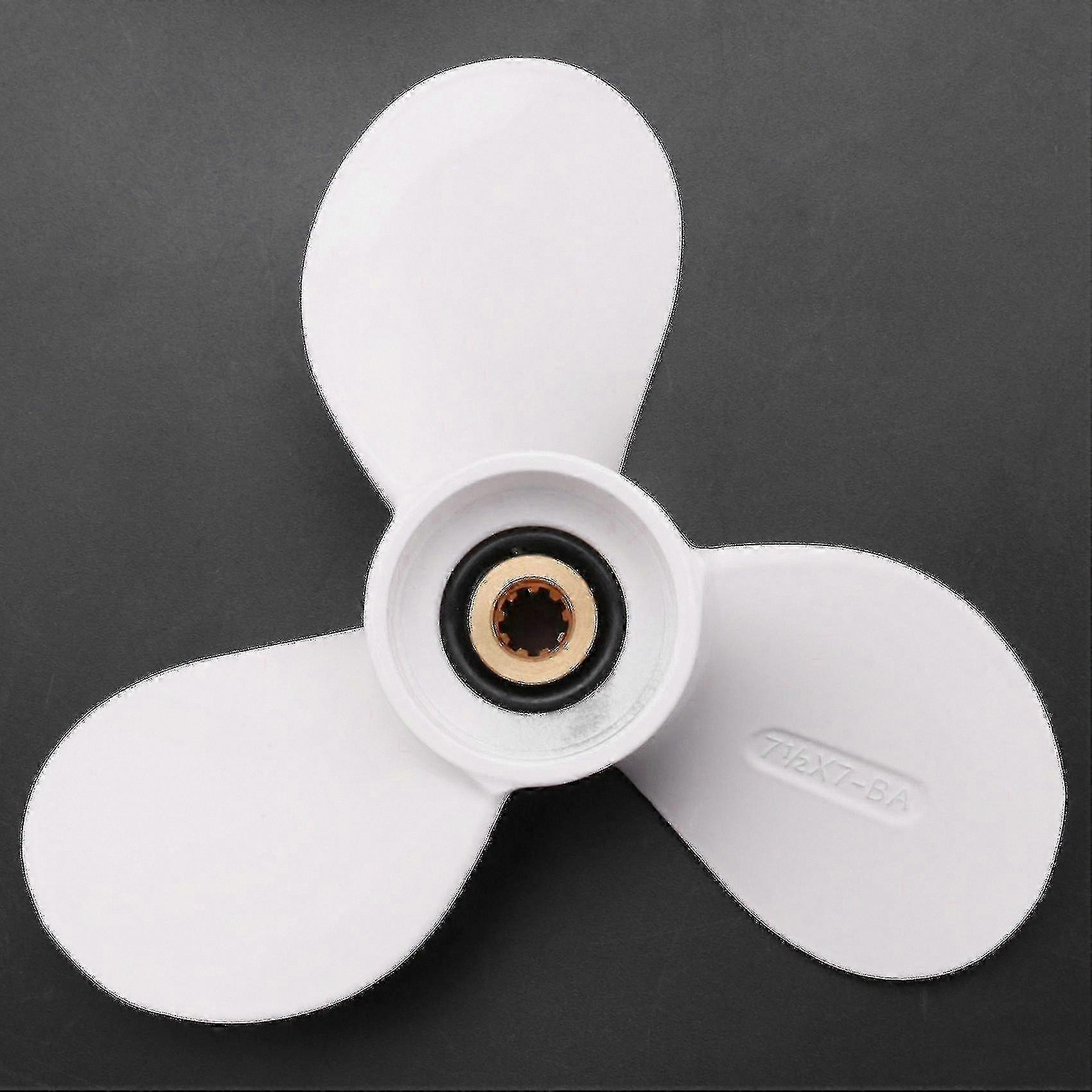 Aluminum Propellers with 9 Tooth Spine for Outboard Motors, Compatible with 4hp to 9hp Engines, 7.5x7 Size