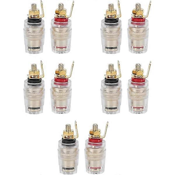 10 Pcs Banana Plug, 4mm Gold Plated Banana Plug for Speaker Amplifier Terminal Binding Post