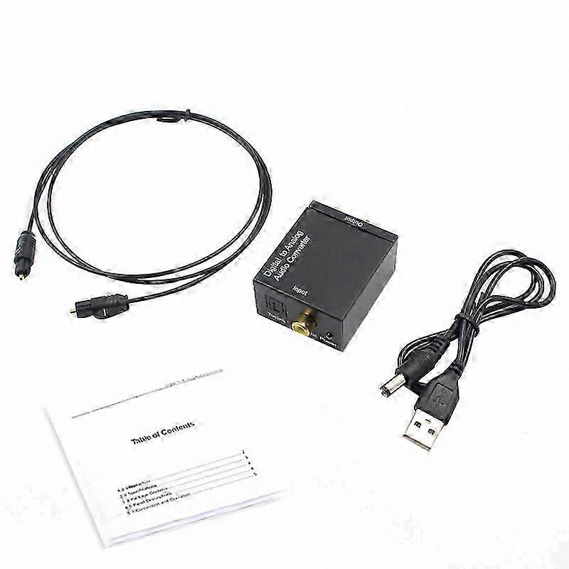 Digital to Analog Audio Converter with RCA and 3.5mm Outputs for Optical and Coaxial Inputs