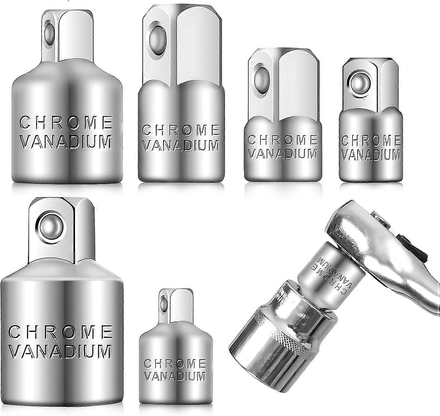 6-piece socket conversion kit for 1/4" to 1/2" conversion