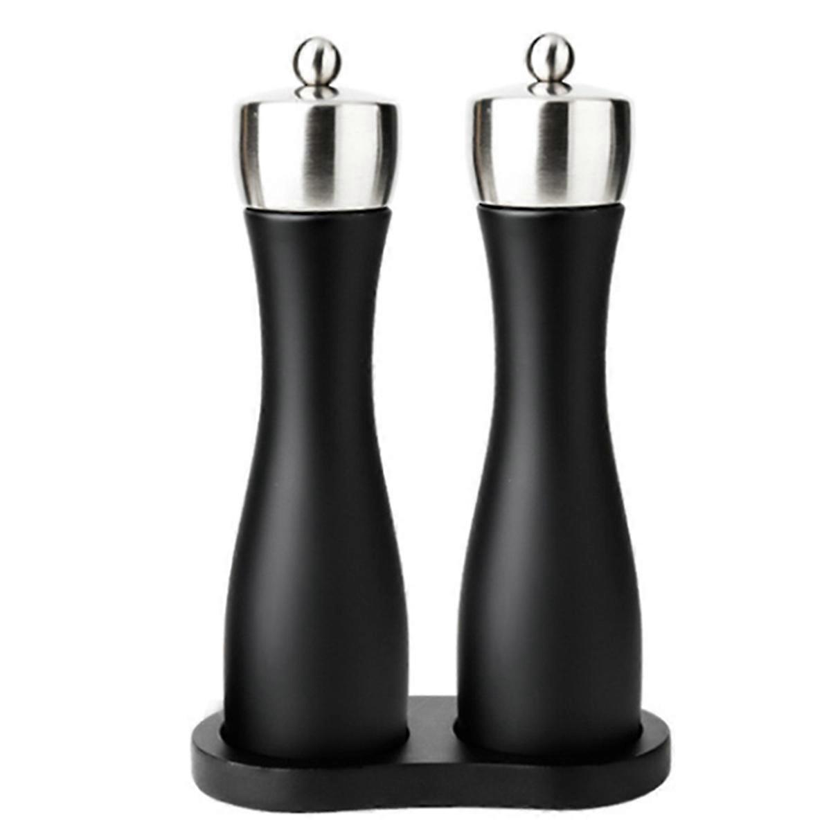 Macinapepe manuale in legno di gomma, con testa in metallo in acciaio inossidabile, macinapepe in legno, con anima in ceramica, utensili da cucina